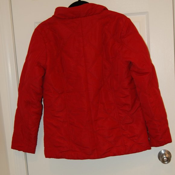 Peck & Peck Collection Women's Red Puffer Jacket Size M - Picture 5 of 11